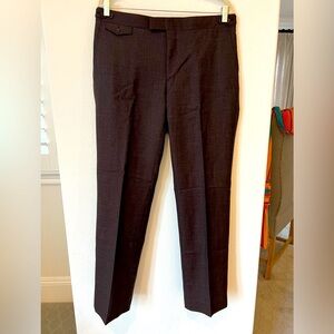 John Varvatos Collection Brown Plaid Virgin Wool Dress Pants 34 (fits like 32)